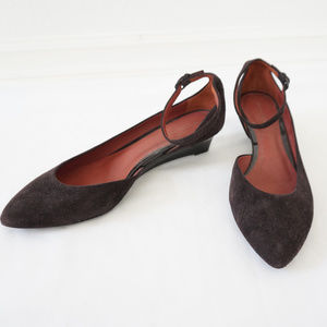 BOTTEGA VENETA BROWN SUEDE WEDGE HEELS